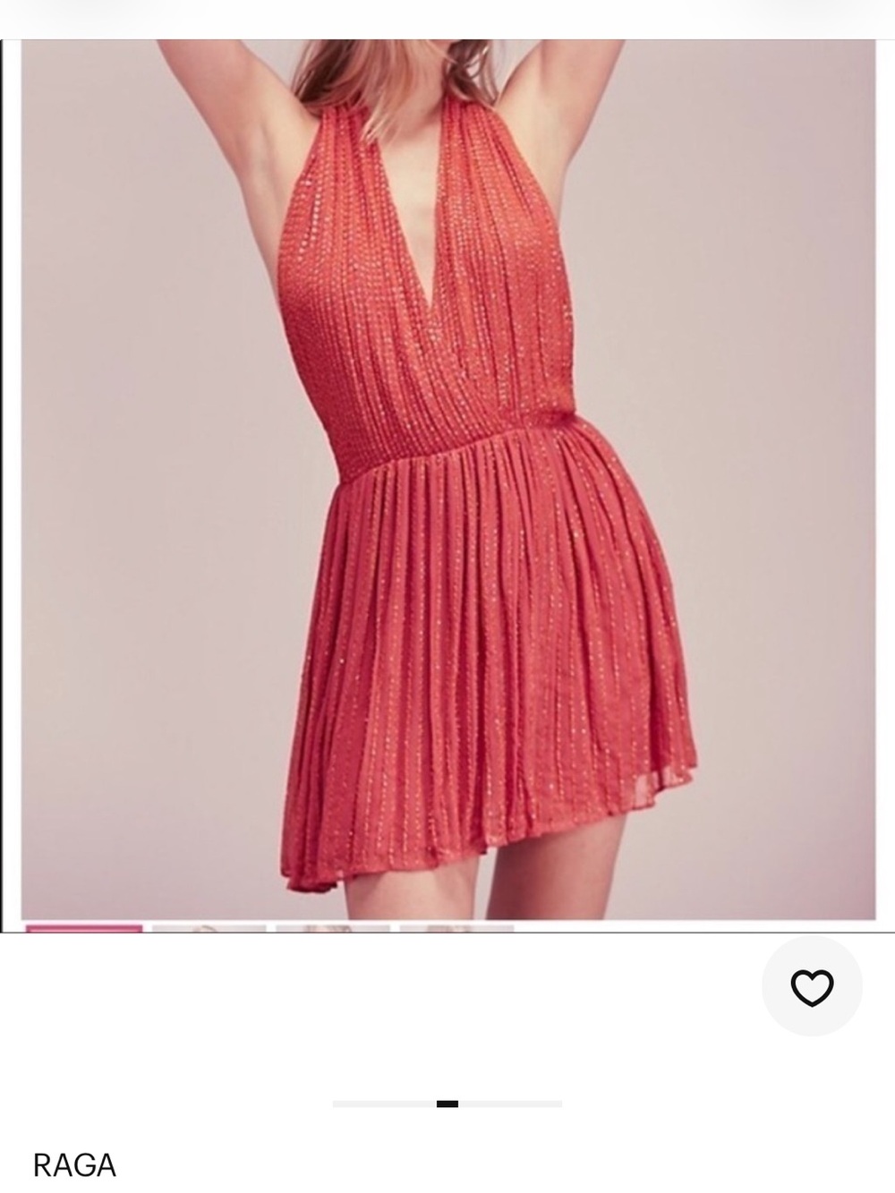 RAGA Halter Mini Dress in Coral